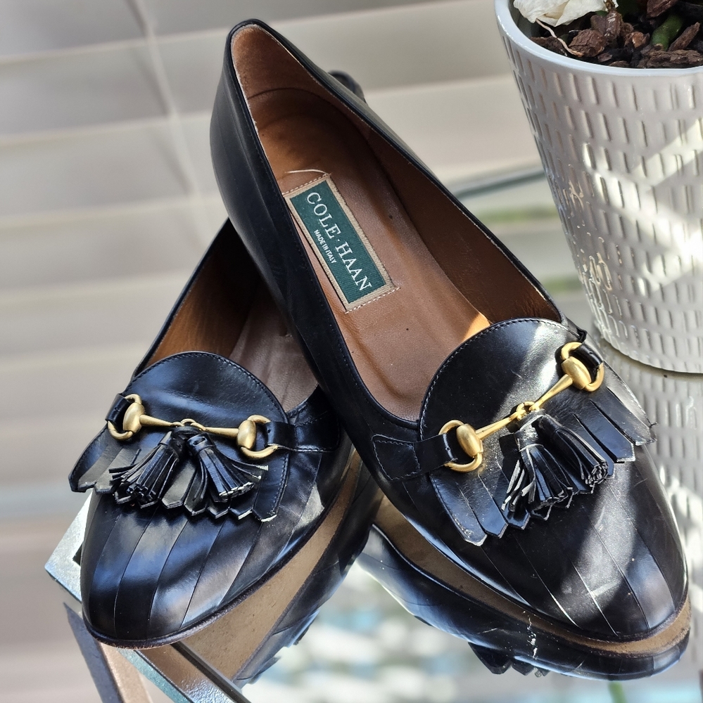 Cole Haan Black Tassel Loafers